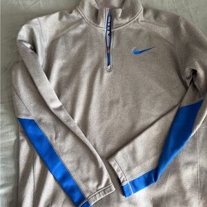 Nike Therma-Fit Gray and Blue quarter zip